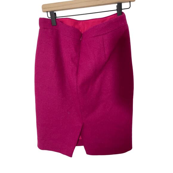 J. Crew Women's Pencil Office Skirt Wool Barbie Wicked Pink Sz 2 Girly Career - Picture 3 of 5